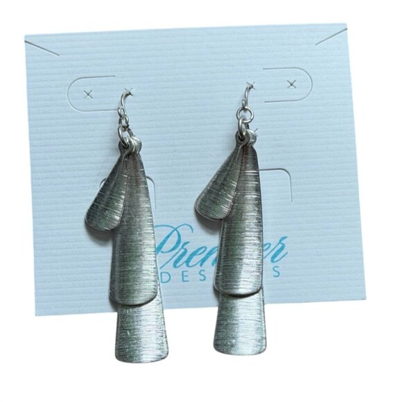 Premier Designs Jewelry - Premier Designs Textured Silver-Tone Dangle Earrings-2.75 in-NWT